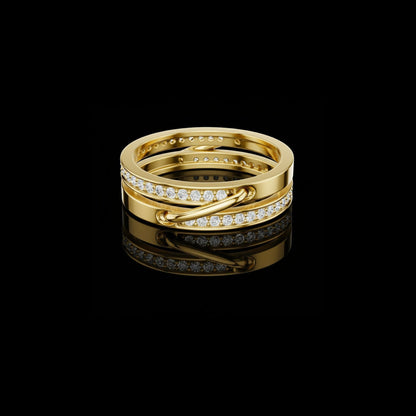 Round Cut Interlocking Multi Band Moissanite Diamond Statement Ring