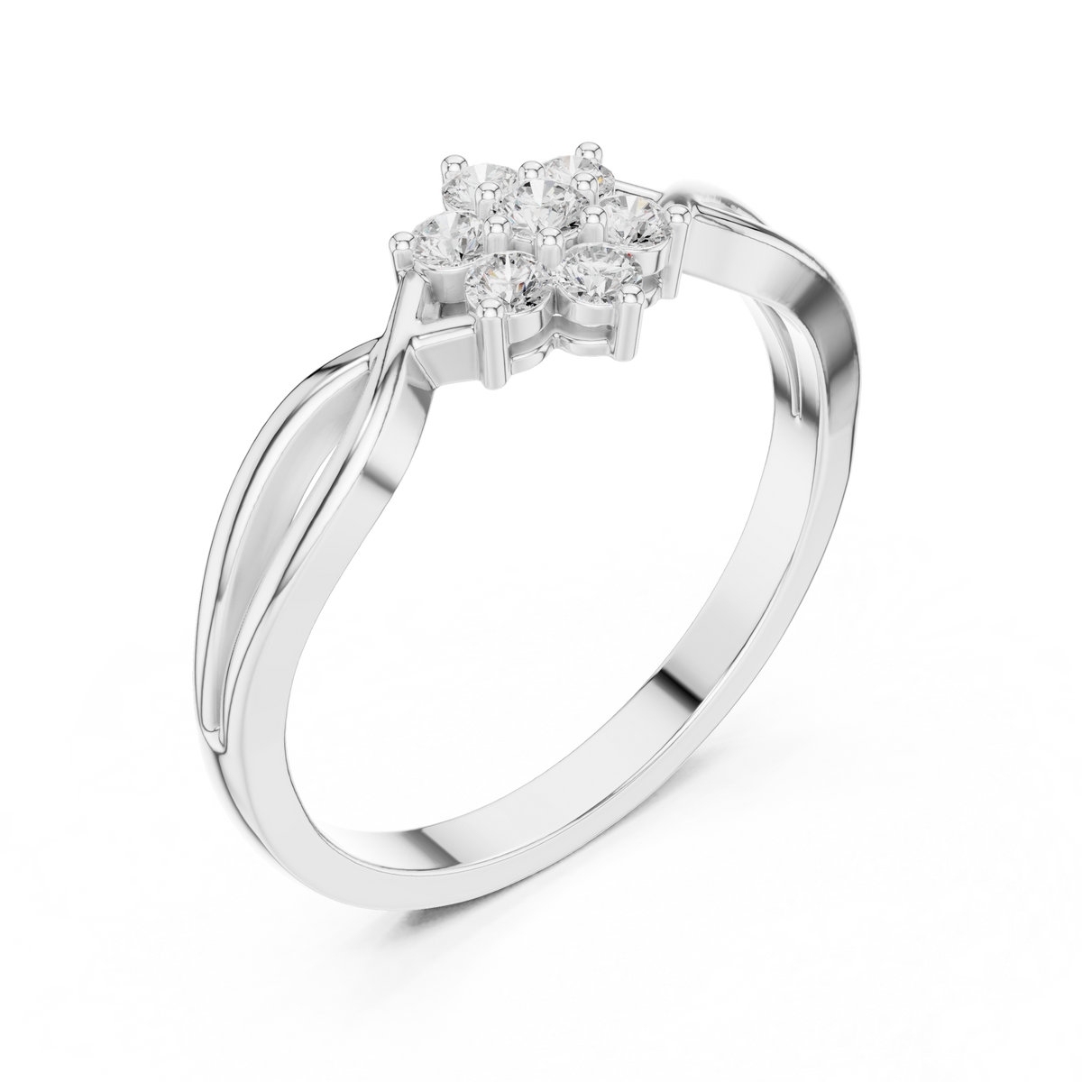 infinity flower cluster lab diamond engagement ring - view 6