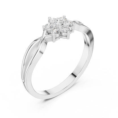 Infinity Flower Cluster Lab Diamond Engagement Ring - View 6