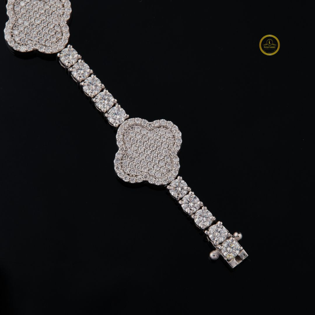 flower diamond bangle bracelet - vvs1 moissanite bridal jewelry by ivevar luxury - view 3