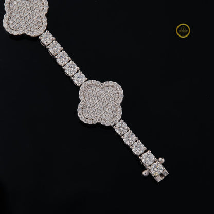 Flower Diamond Bangle Bracelet - VVS1 Moissanite Bridal Jewelry by Ivevar Luxury - View 3