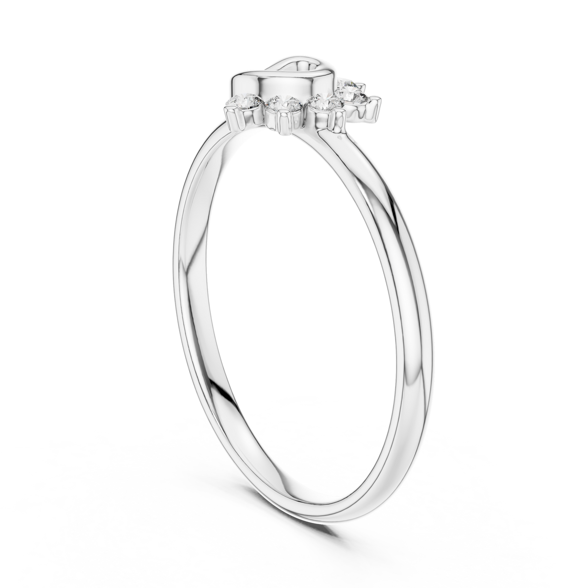 Interlocking Round Lab Diamond Halo Engagement Ring - View 7