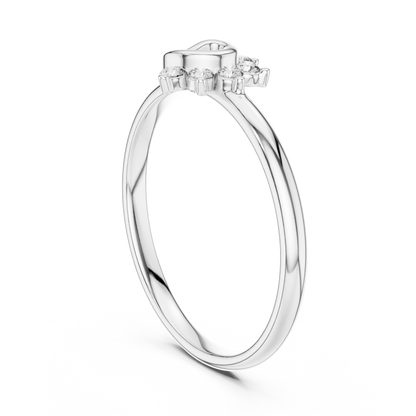 Interlocking Round Lab Diamond Halo Engagement Ring - View 7
