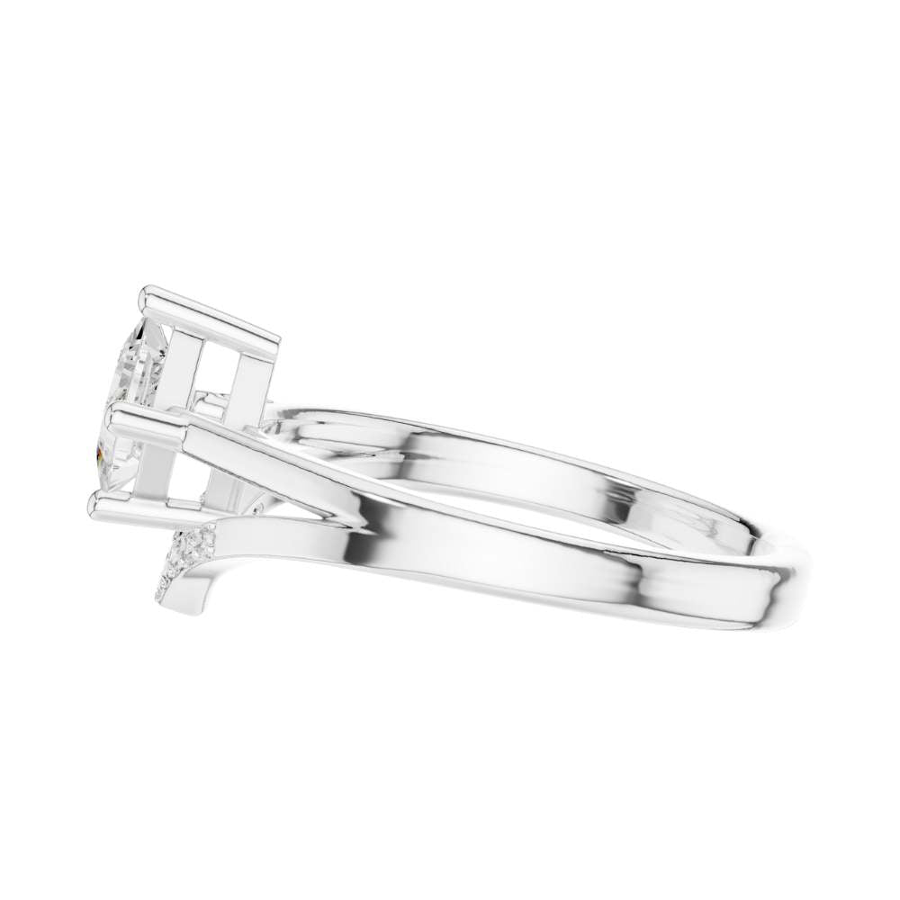 princess cut moissanite diamond chevron engagement ring - view 9