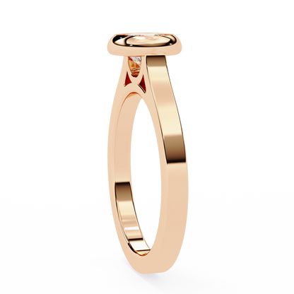 Round Cut Bezel Setting Lab Diamond Solitaire Wedding Ring - View 3