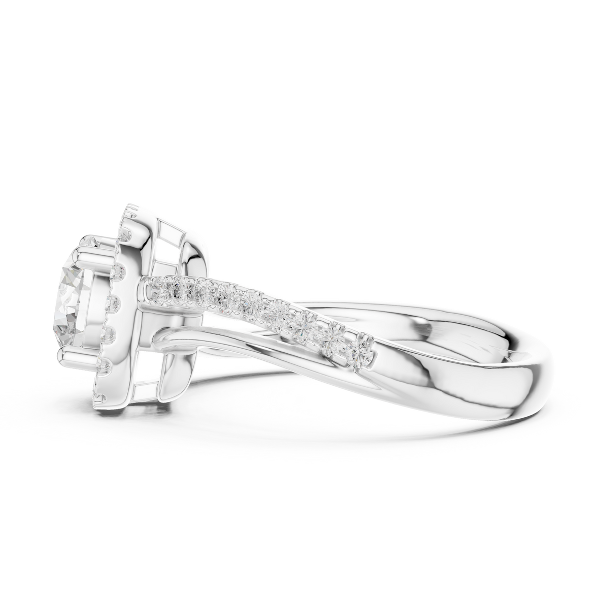 round halo split shank lab grown diamond ring - view 9