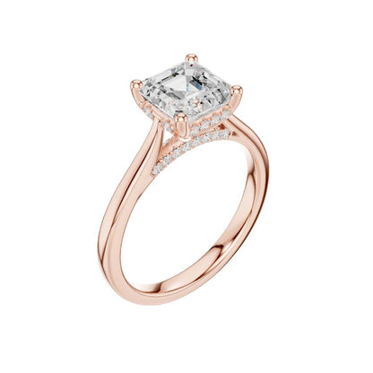 Asscher Cut Lab Diamond Solitaire Engagement Ring - View 5