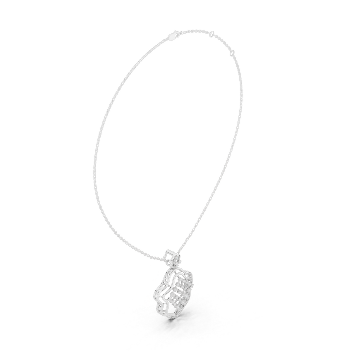openwork quatrefoil moissanite pattern necklace - view 9
