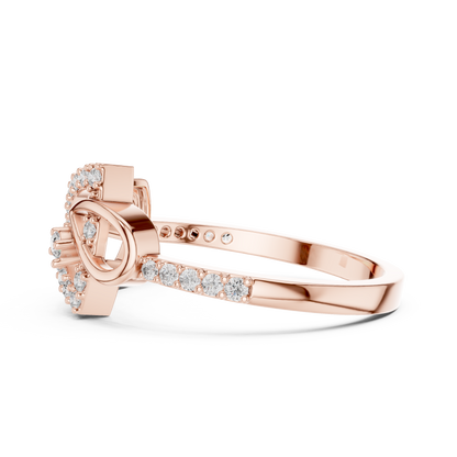 Open Trillion Shape Pave Lab Diamond Wedding Ring - View 7