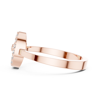 Open Oval Shape Halo Round Lab Diamond Statement Ring - View 8