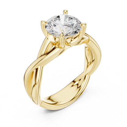 Round Cut Lab Diamond Infinity Twist Ring - View 7