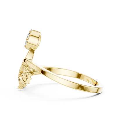 Nature Inspired Moissanite Diamond Leaf Delicate Ring - View 8