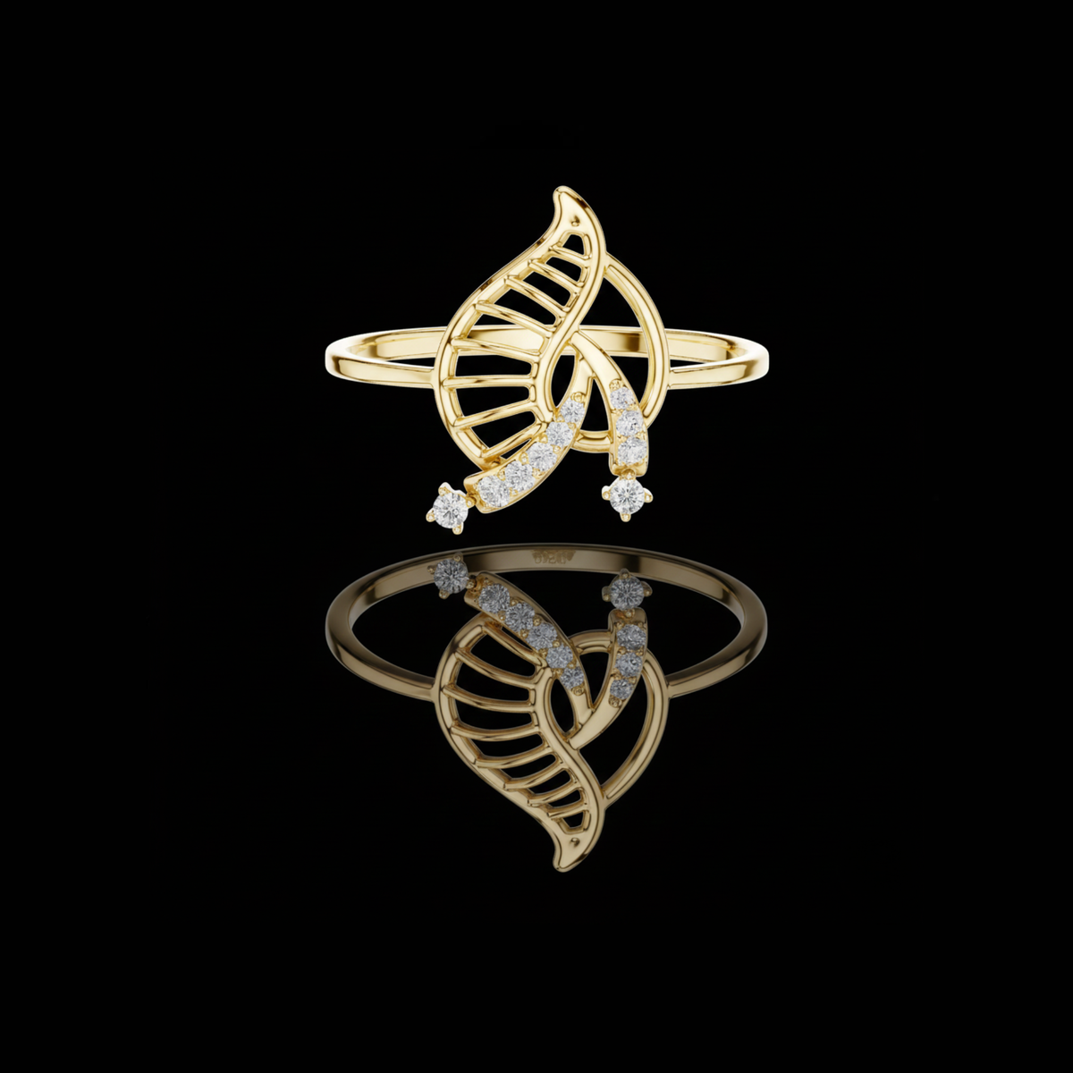 nature inspired lab diamond statement delicate ring