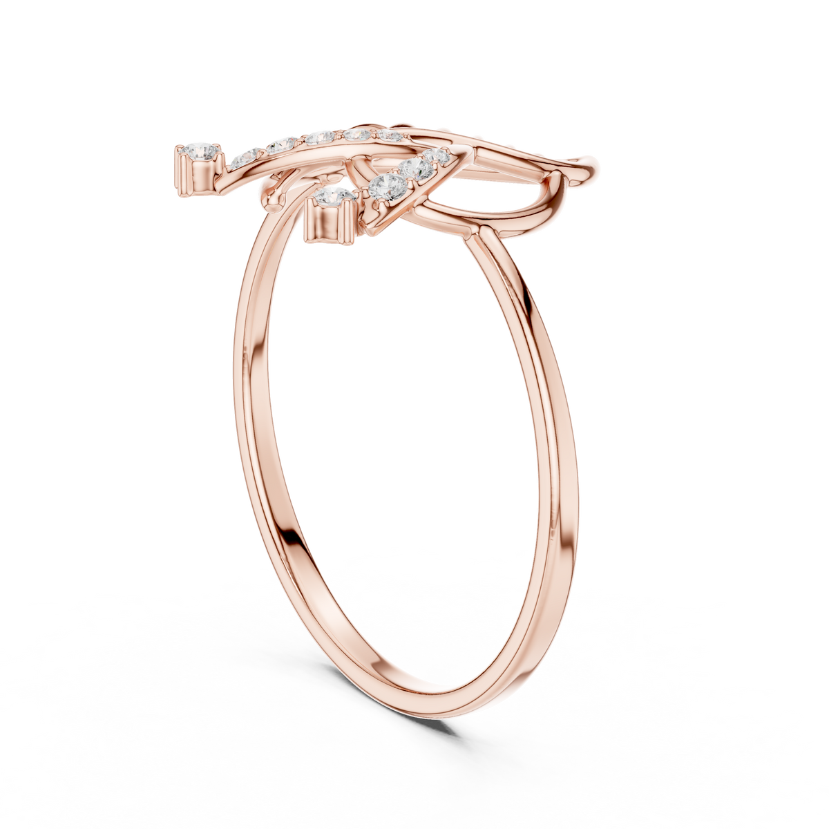 nature-inspired moissanite diamond statement delicate ring - view 6