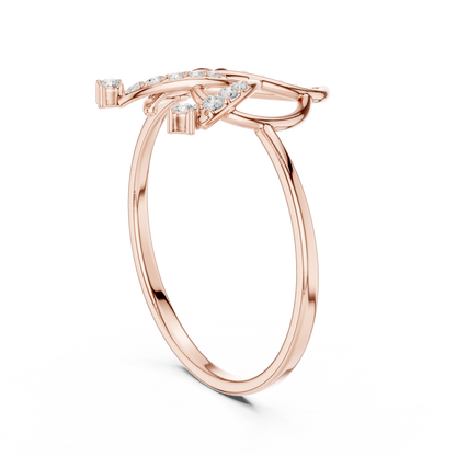 Nature-Inspired Moissanite Diamond Statement Delicate Ring - View 6