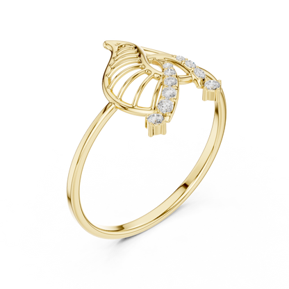 Nature-Inspired Moissanite Diamond Statement Delicate Ring - View 2