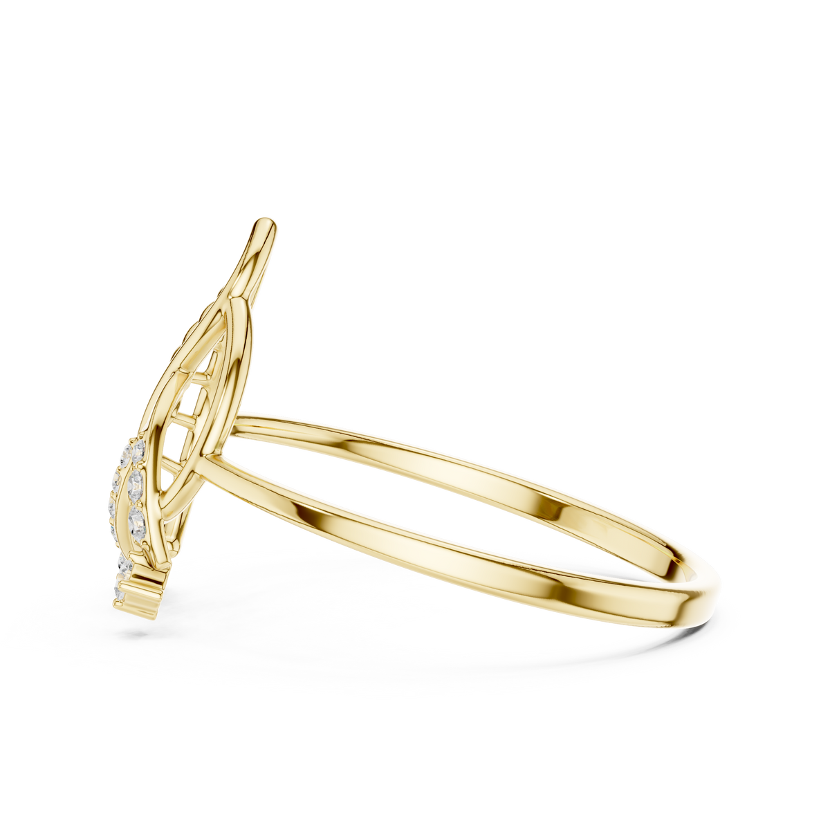 Nature-Inspired Moissanite Diamond Statement Delicate Ring - View 8