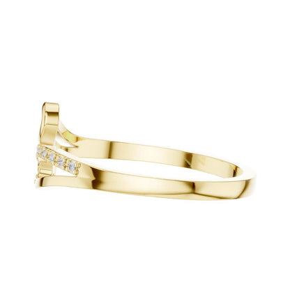Open Swirl Round Lab Diamond Pave Ring - View 7