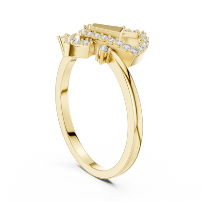 Interlocked Round Lab Diamond Engagement Ring - View 3