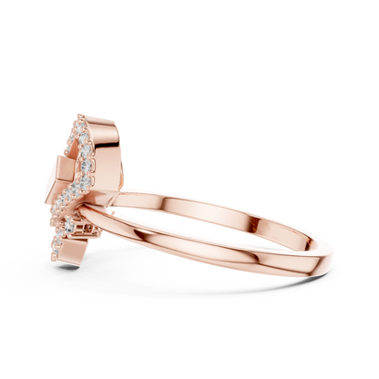 Interlocked Round Lab Diamond Engagement Ring - View 7