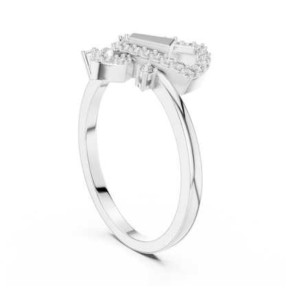Interlocked Round Lab Diamond Engagement Ring - View 9