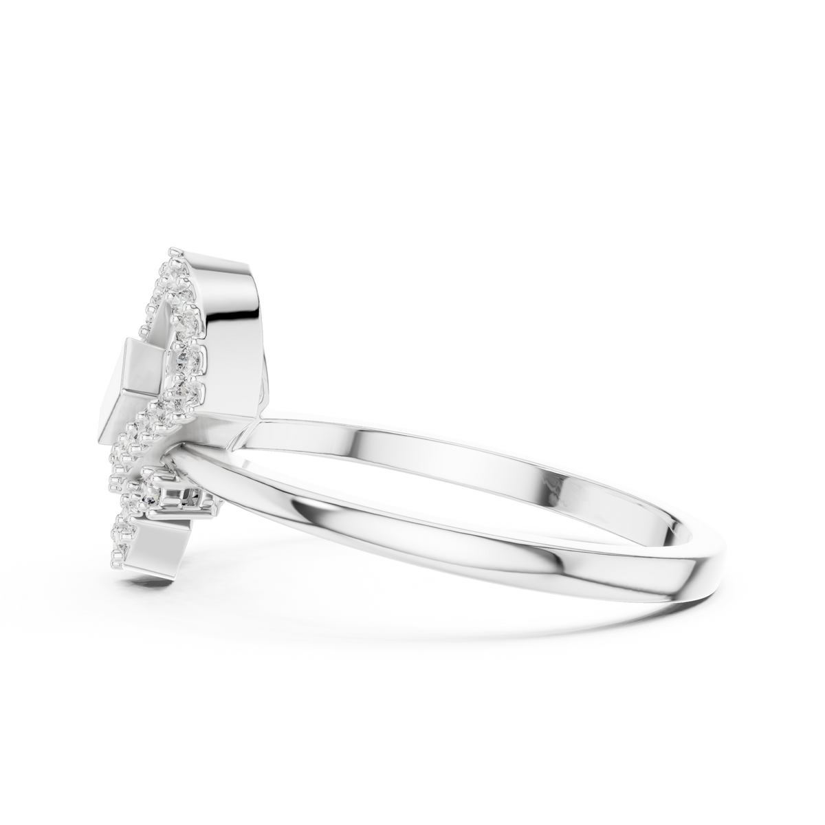 interlocked round lab diamond engagement ring - view 10