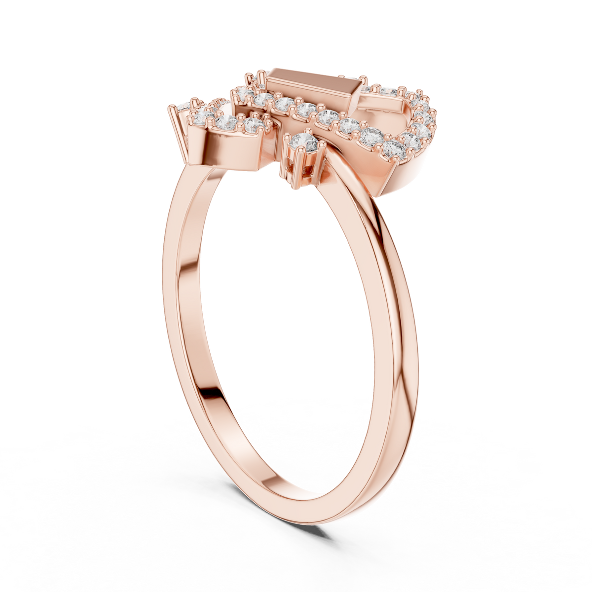 interlocked round lab diamond engagement ring - view 6
