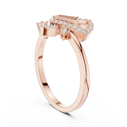 Interlocked Round Lab Diamond Engagement Ring - View 6
