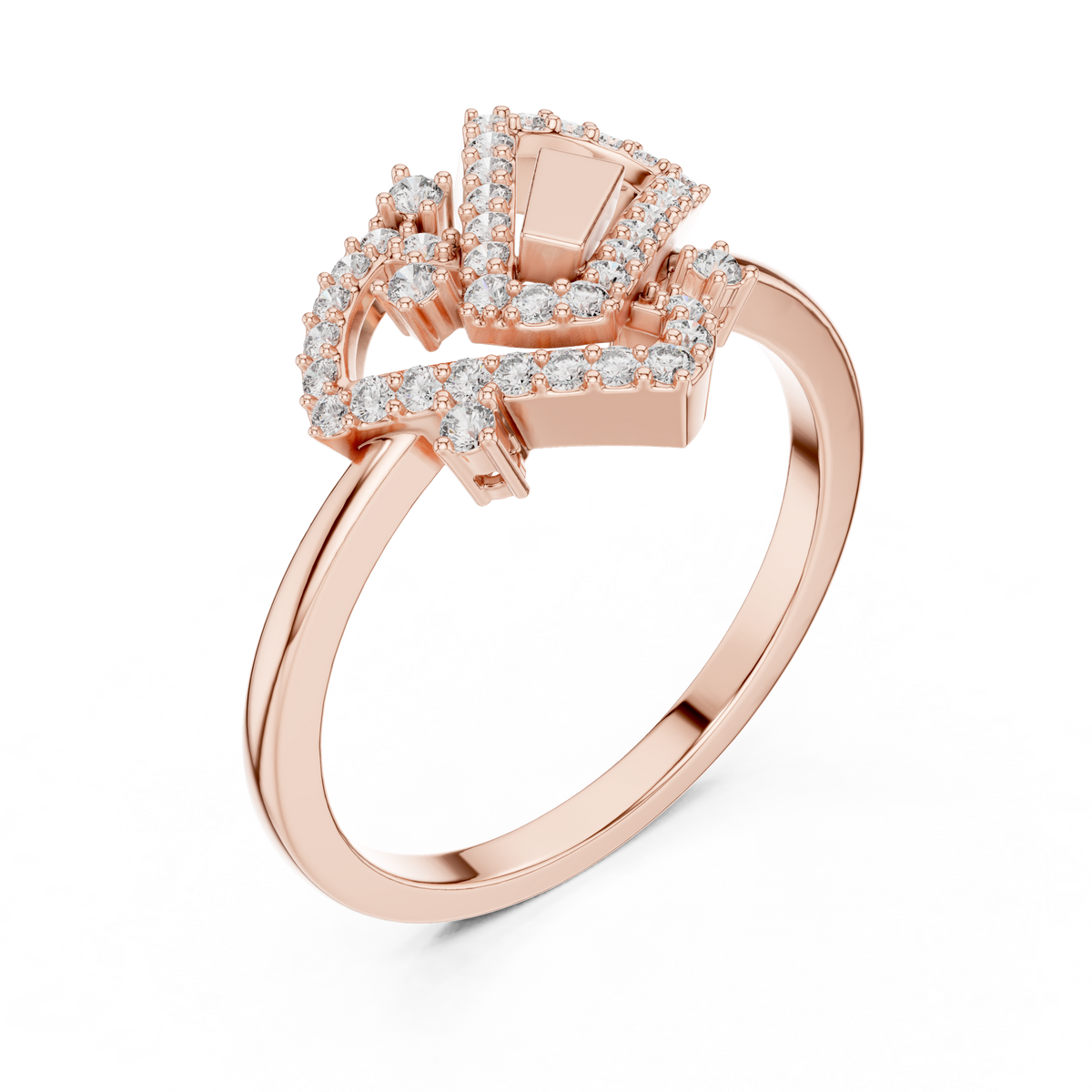 interlocked round lab diamond engagement ring - view 5