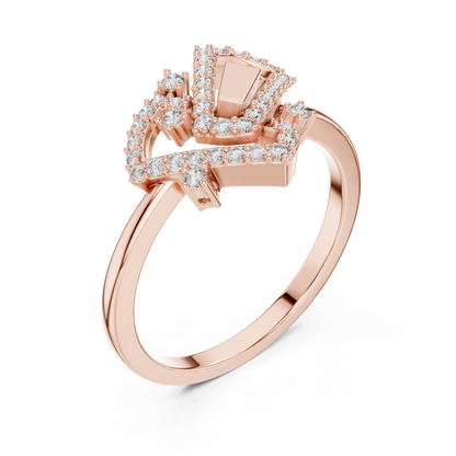 Interlocked Round Lab Diamond Engagement Ring - View 5