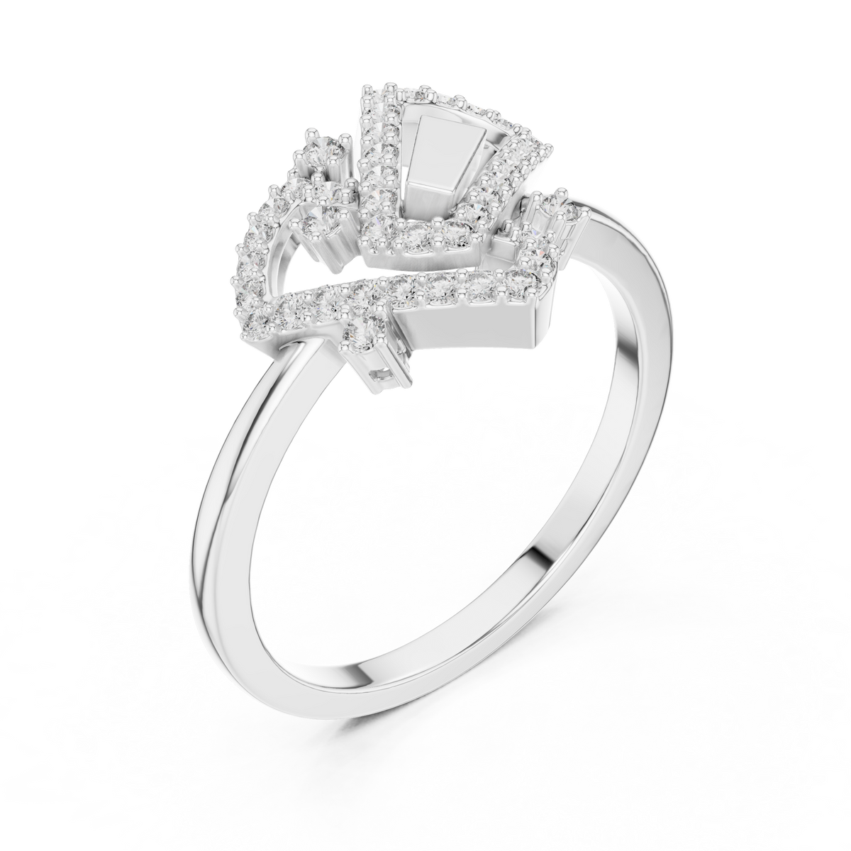 interlocked round lab diamond engagement ring - view 8