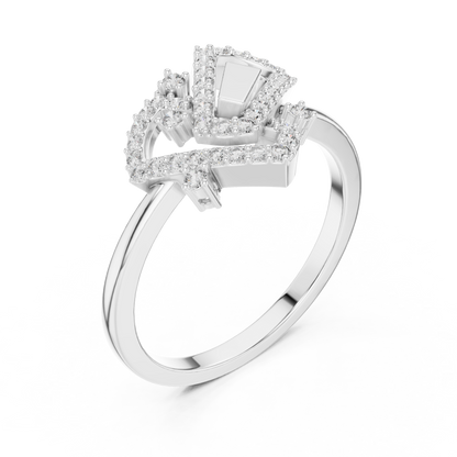 Interlocked Round Lab Diamond Engagement Ring - View 8