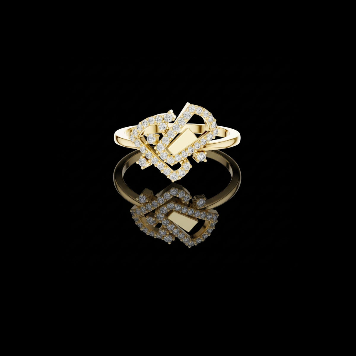 Interlocked Round Lab Diamond Engagement Ring