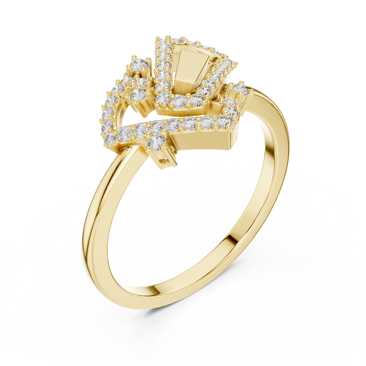 Interlocked Round Lab Diamond Engagement Ring - View 2