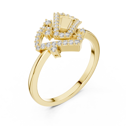 Interlocked Round Lab Diamond Engagement Ring - View 2