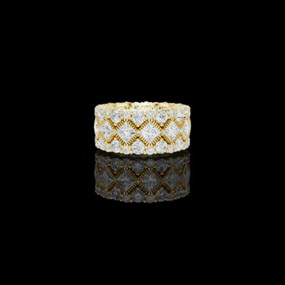 Round Lab Diamond Wide Band Statement Ring