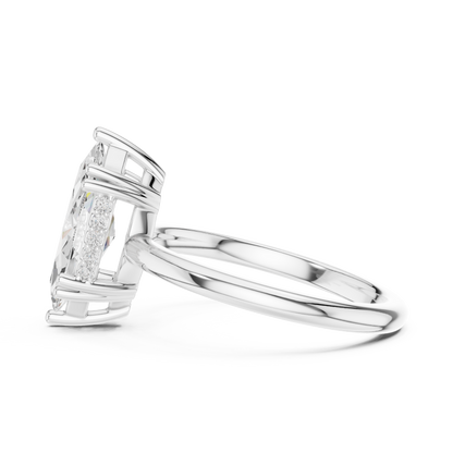 Solitaire Marquise Cut Lab Diamond Ring - View 10