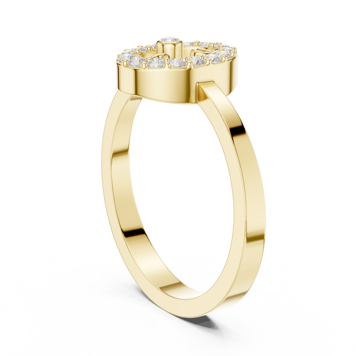 Open Oval Shape Halo Round Lab Diamond Statement Ring - View 6