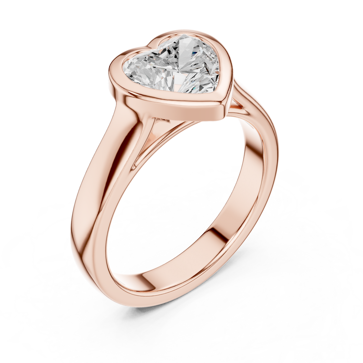 Heart Cut Solitaire Cathedral Lab Diamond Ring - View 5