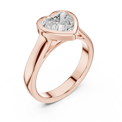 Heart Cut Solitaire Cathedral Lab Diamond Ring - View 5