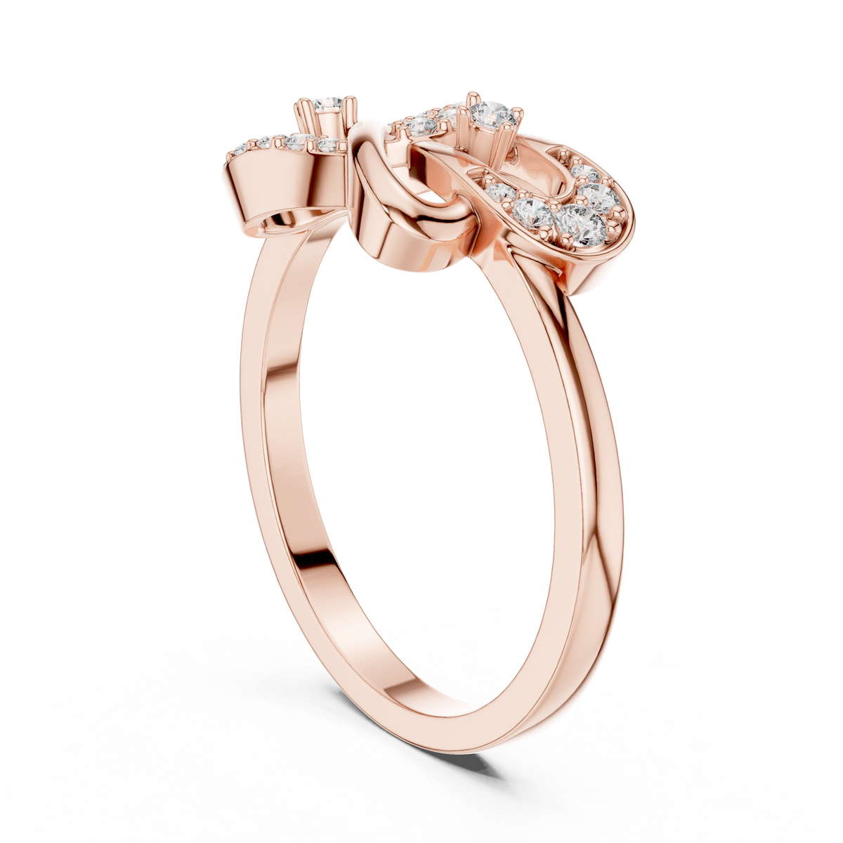 Infinity Round Cut Lab Diamond Openwork Pave Gold Statement Ring - View 5