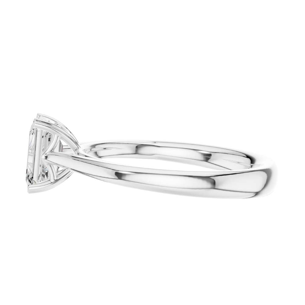Brilliant Emerald Cut Lab Diamond Classic Solitaire Ring - View 9