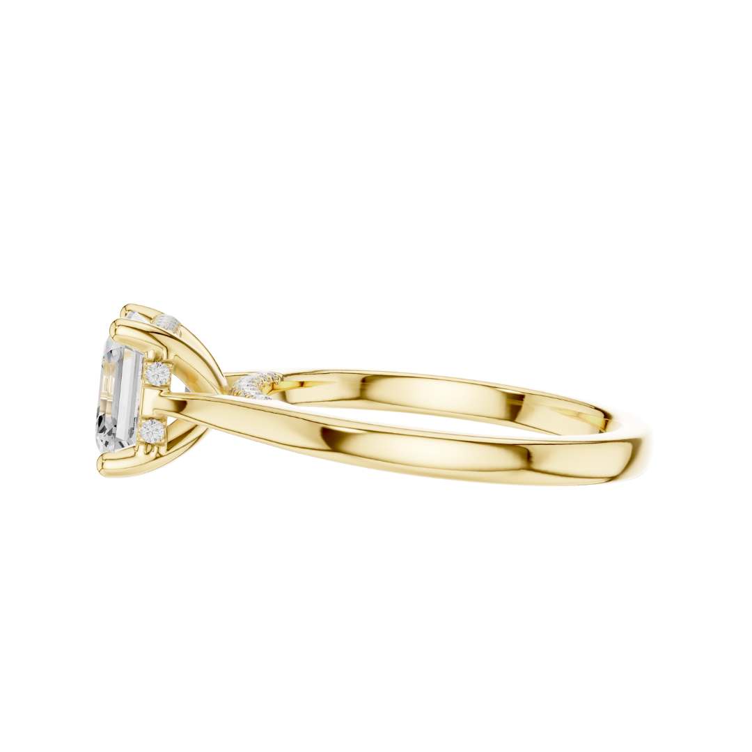 Asscher Cut Lab Diamond Solitaire Engagement Ring - View 7