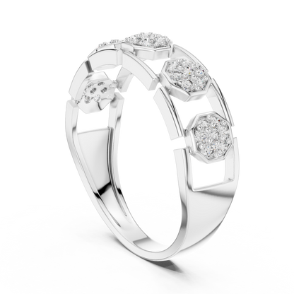 Round Cut Lab Diamond Openwork Band Ring - View 9