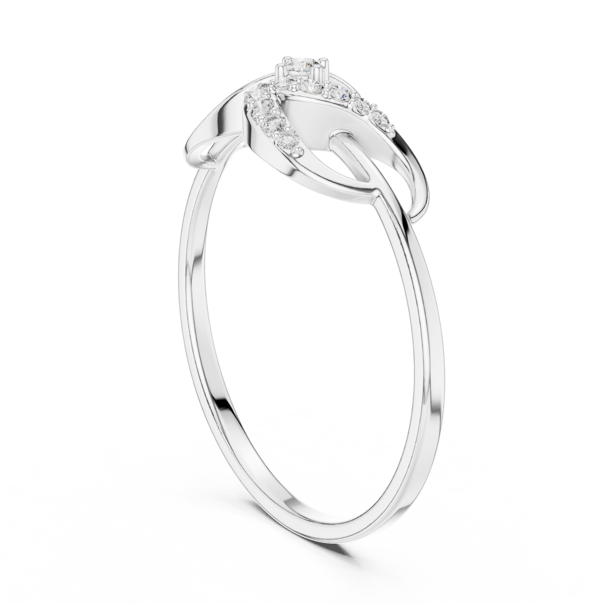 Elegant Interlocking Infinity Round Lab Diamond Engagement Ring - View 7