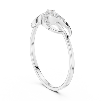 Elegant Interlocking Infinity Round Lab Diamond Engagement Ring - View 7