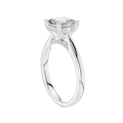 Asscher Cut Lab Diamond Solitaire Engagement Ring - View 12