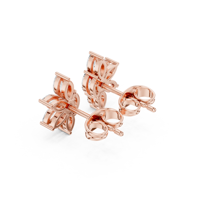 Floral Blossom Moissanite Diamond Marquise Cut Starburst Cluster Studs Earring - View 3