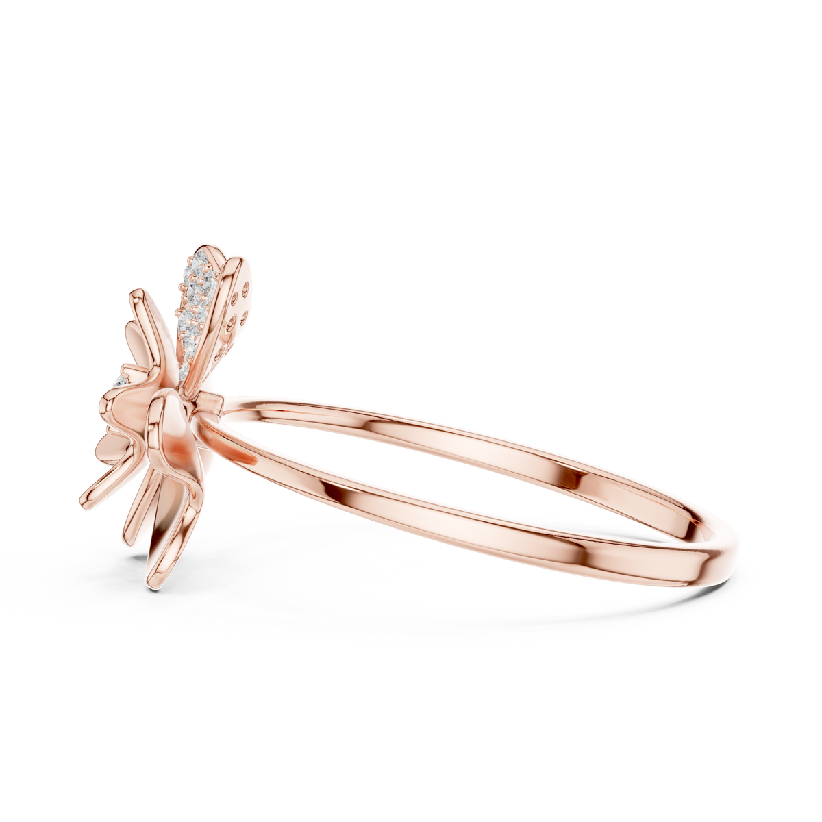 floral lab diamond statement promise ring - view 9