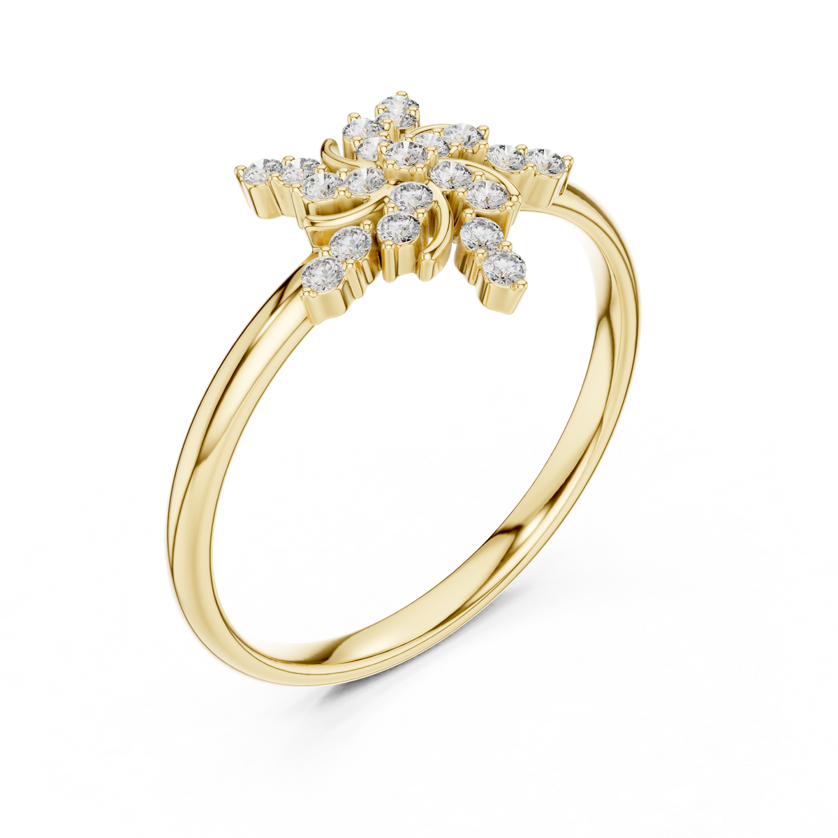 floral cluster round cut lab diamond statement ring - view 2